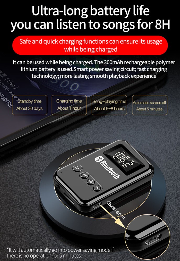 Bluetooth Wireless Adapter Receiver&FM Transmitter MP3 Player Home Car Stereo