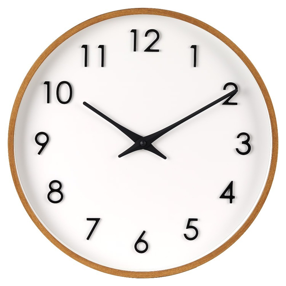 20" Quartz Modern Indoor Wall Clock, Easy Installation