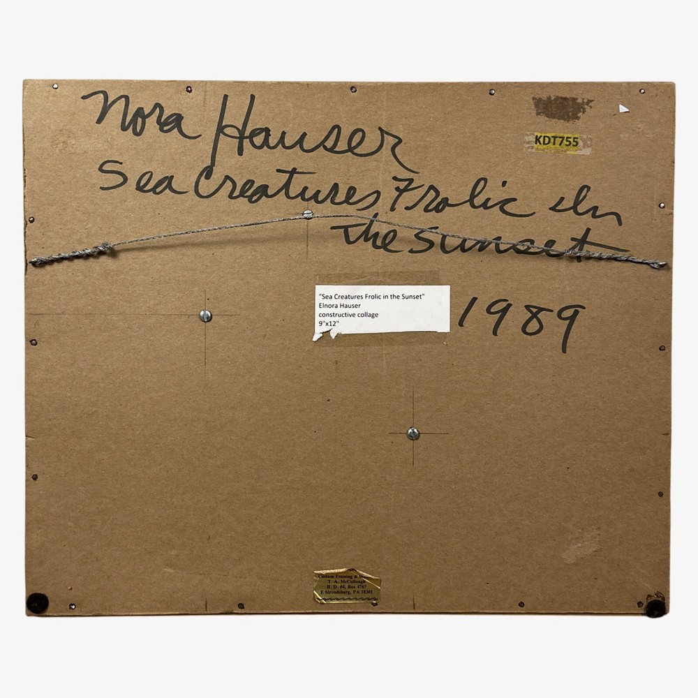 Nora Hauser - Abstract Postmodernist Collage, Signed (1989, Shadowbox)