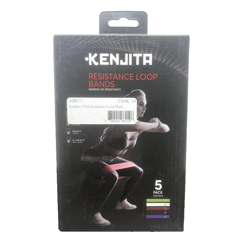 Kenjita 5 Pack Resistance Loop Workout Bands
