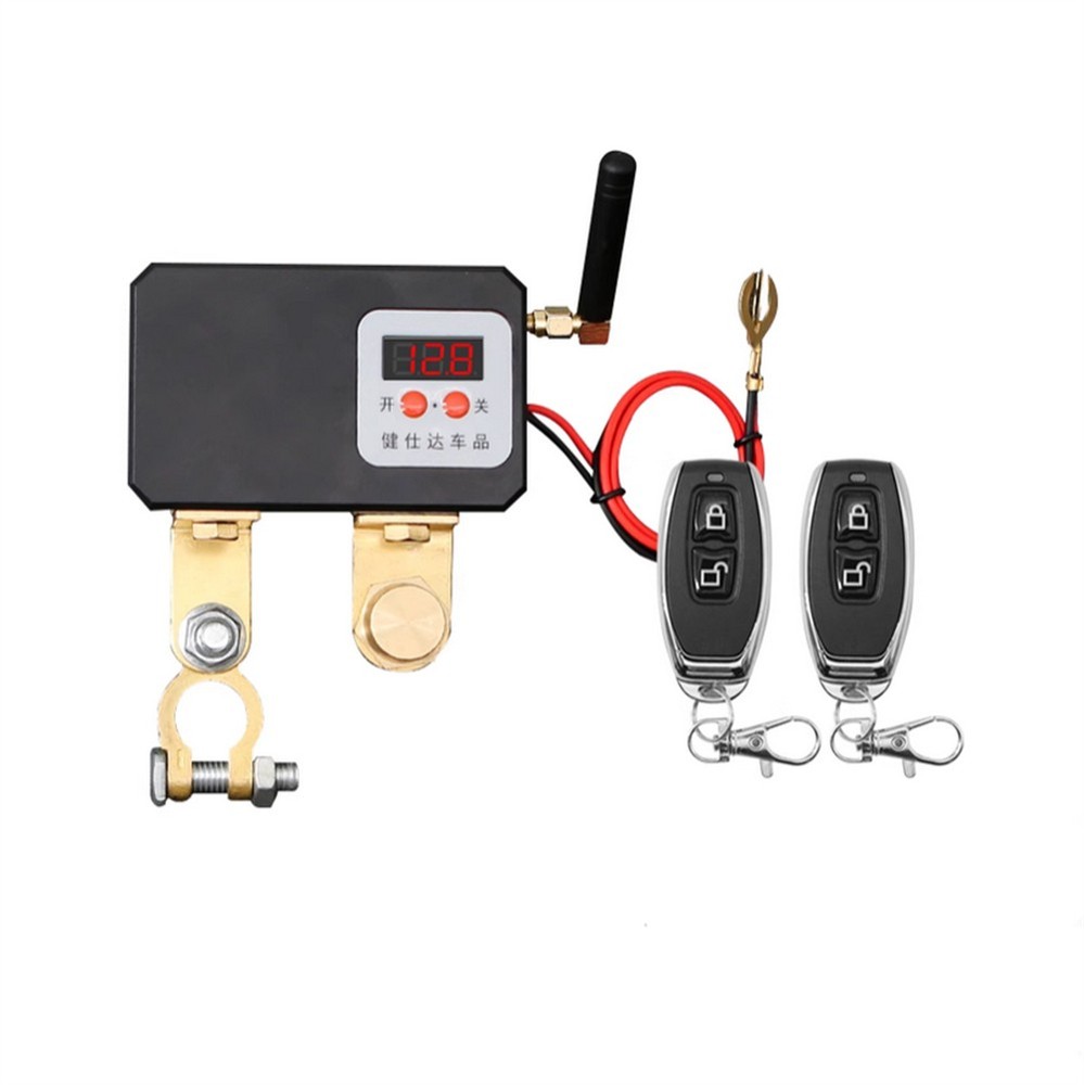 Universal Wireless 2Pcs Remote Control Button / Isolator Master Switch Voltmeter