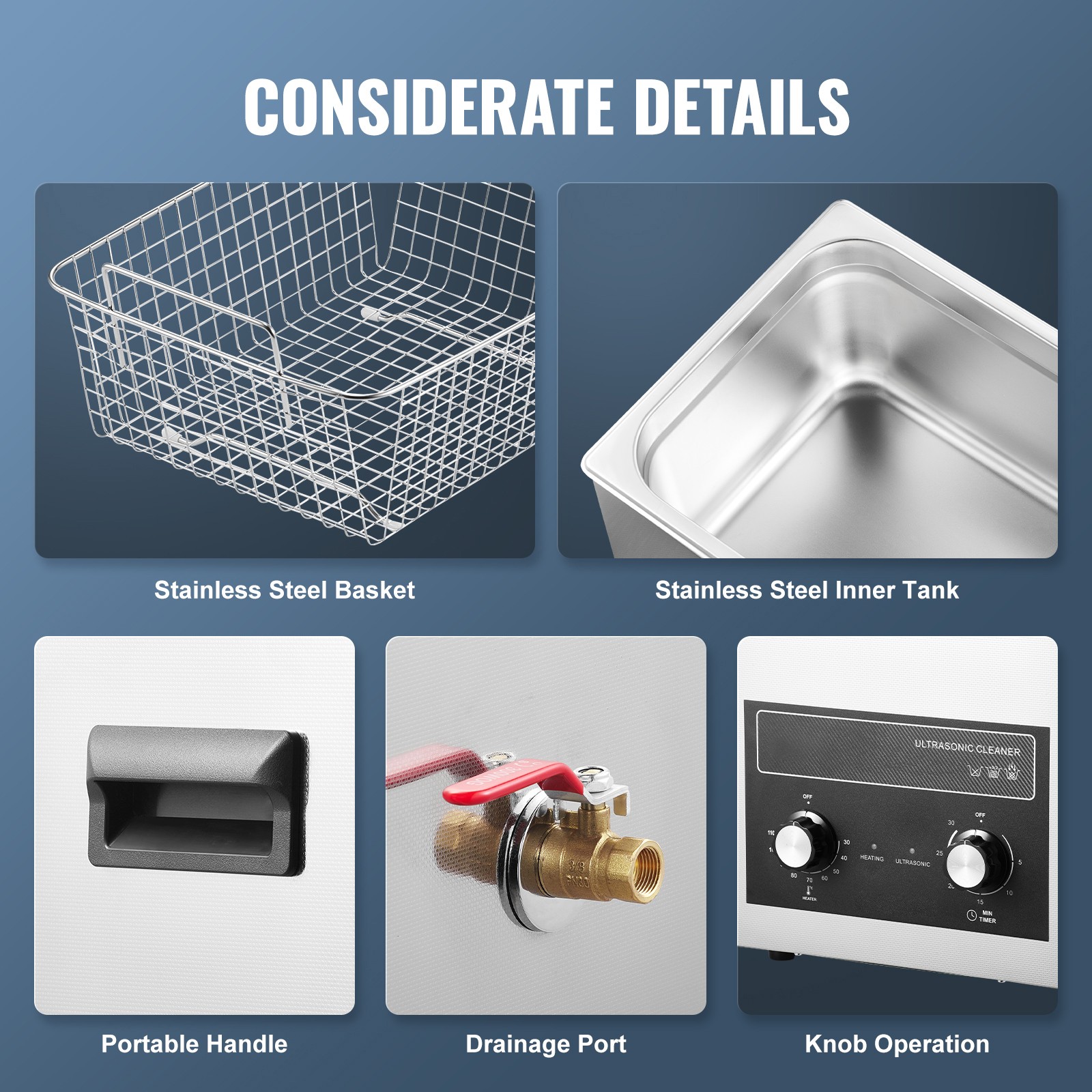 10L Ultrasonic Cleaner with Heater Timer & Basket Digital Sonic Machine