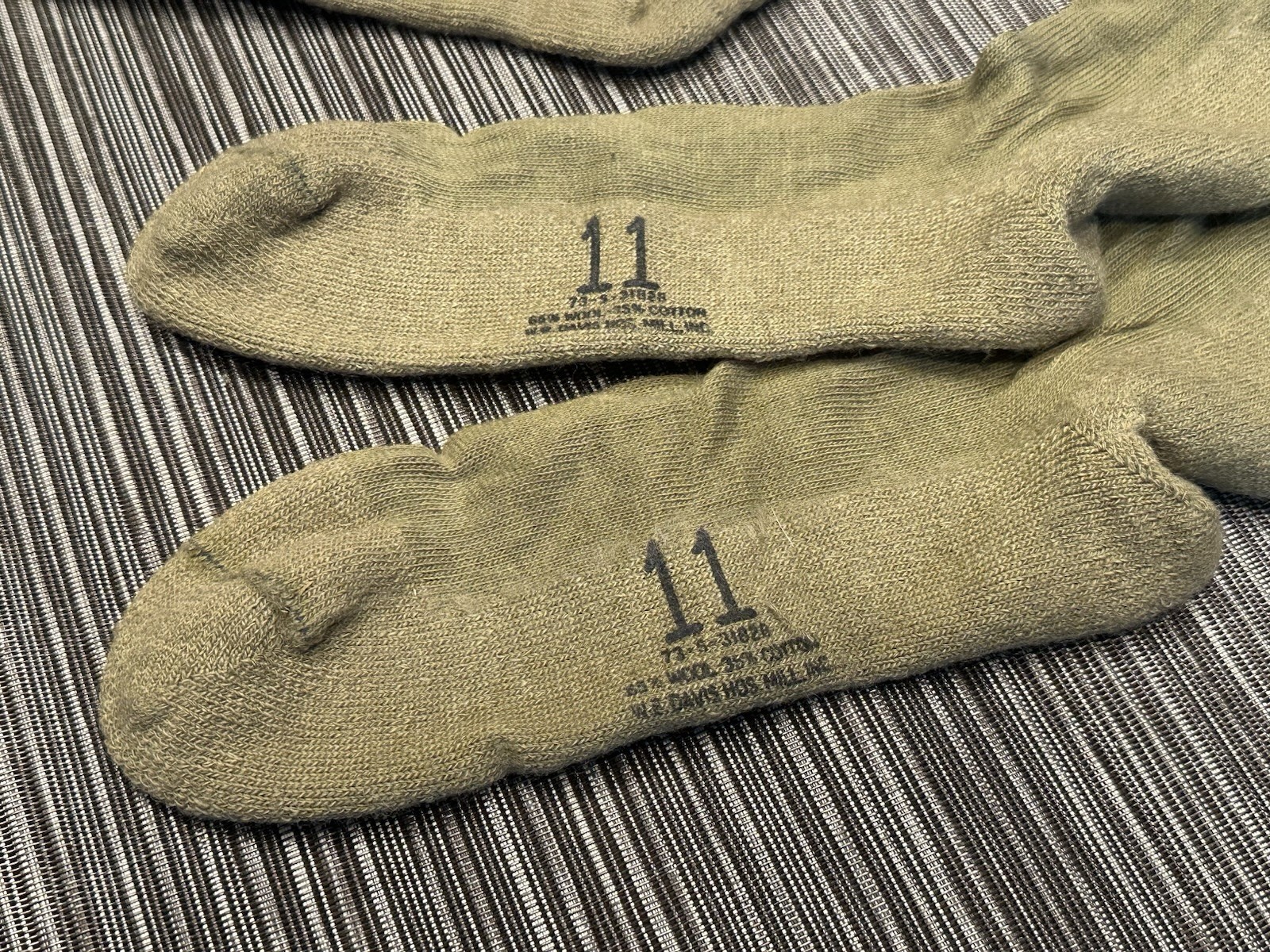 4 Pairs Military Issue Army Boot Socks Korean War Era Wool Cotton Size 11