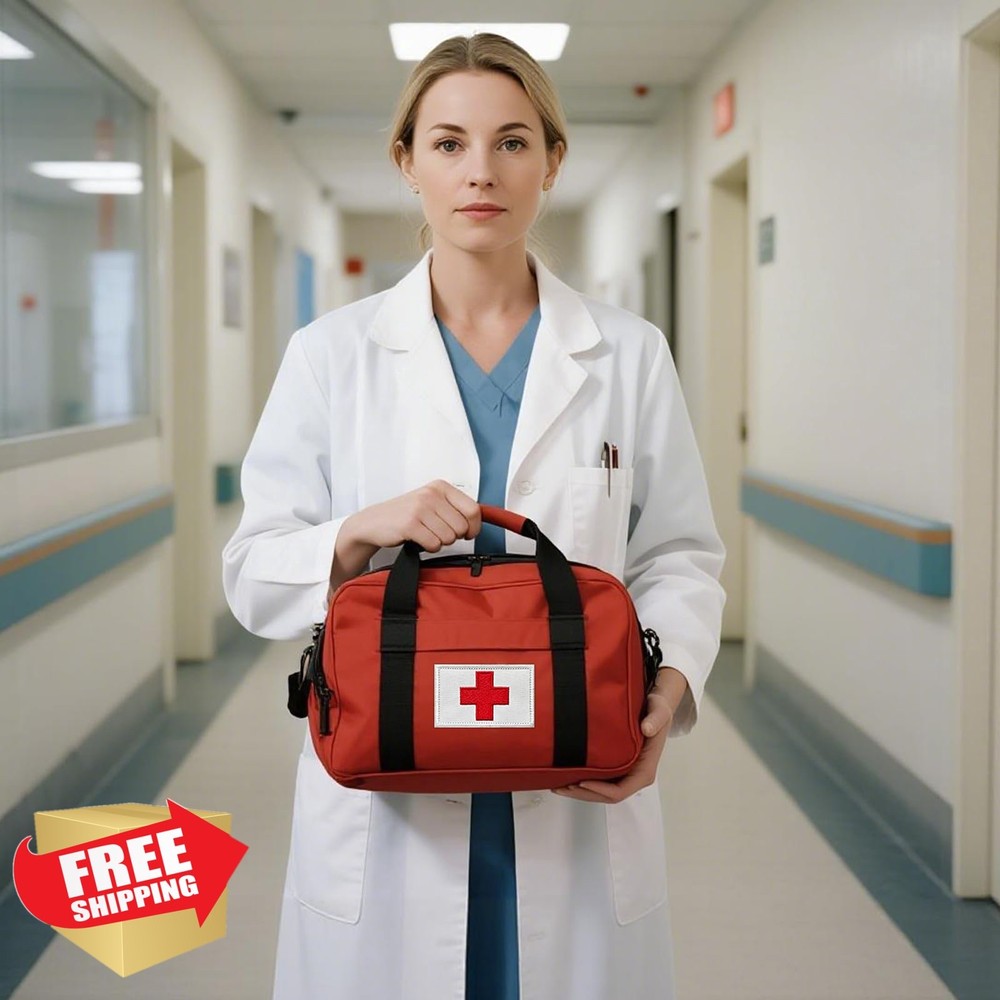 Medic Patches Red Cross First Aid Hook Loop White 3"x2" 2-Pack