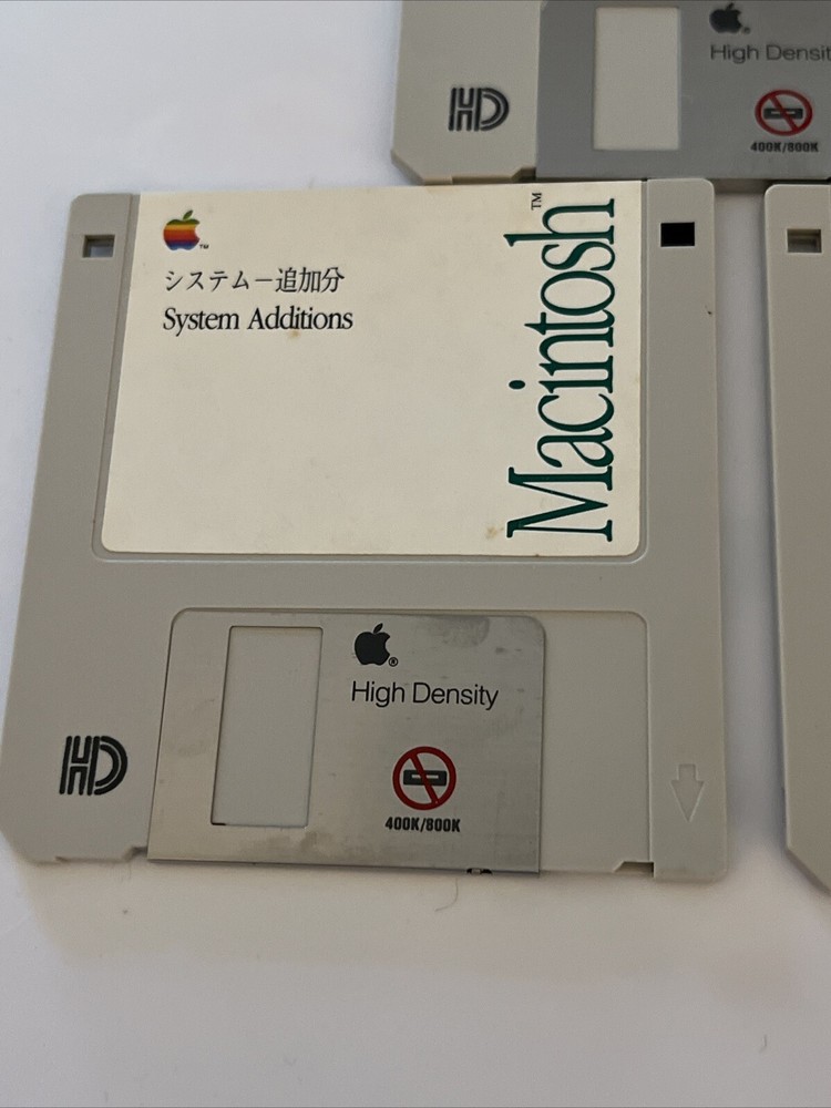 5 Vintage 1990 Apple Macintosh Floppy Disk Hypercard System Startup Additions