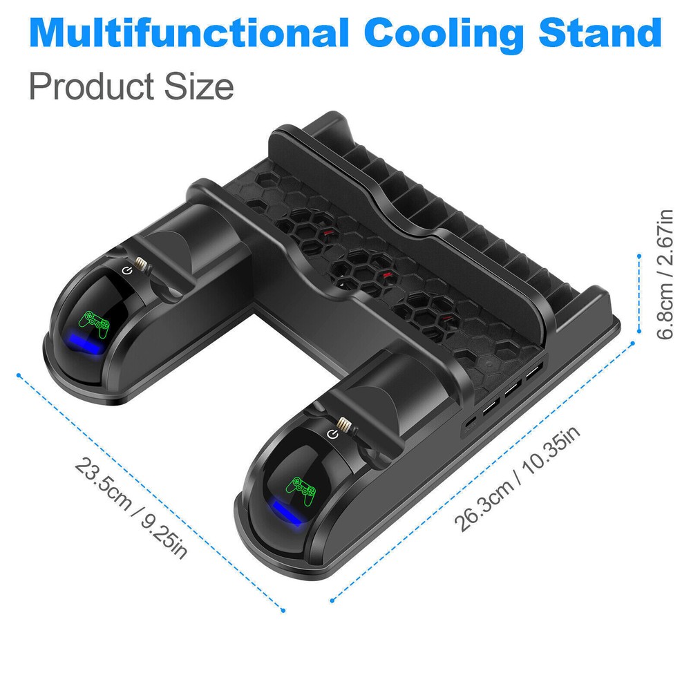 Vertical Cooling Stand For Playstation 4 Console PS4 Dualshock Controller Games