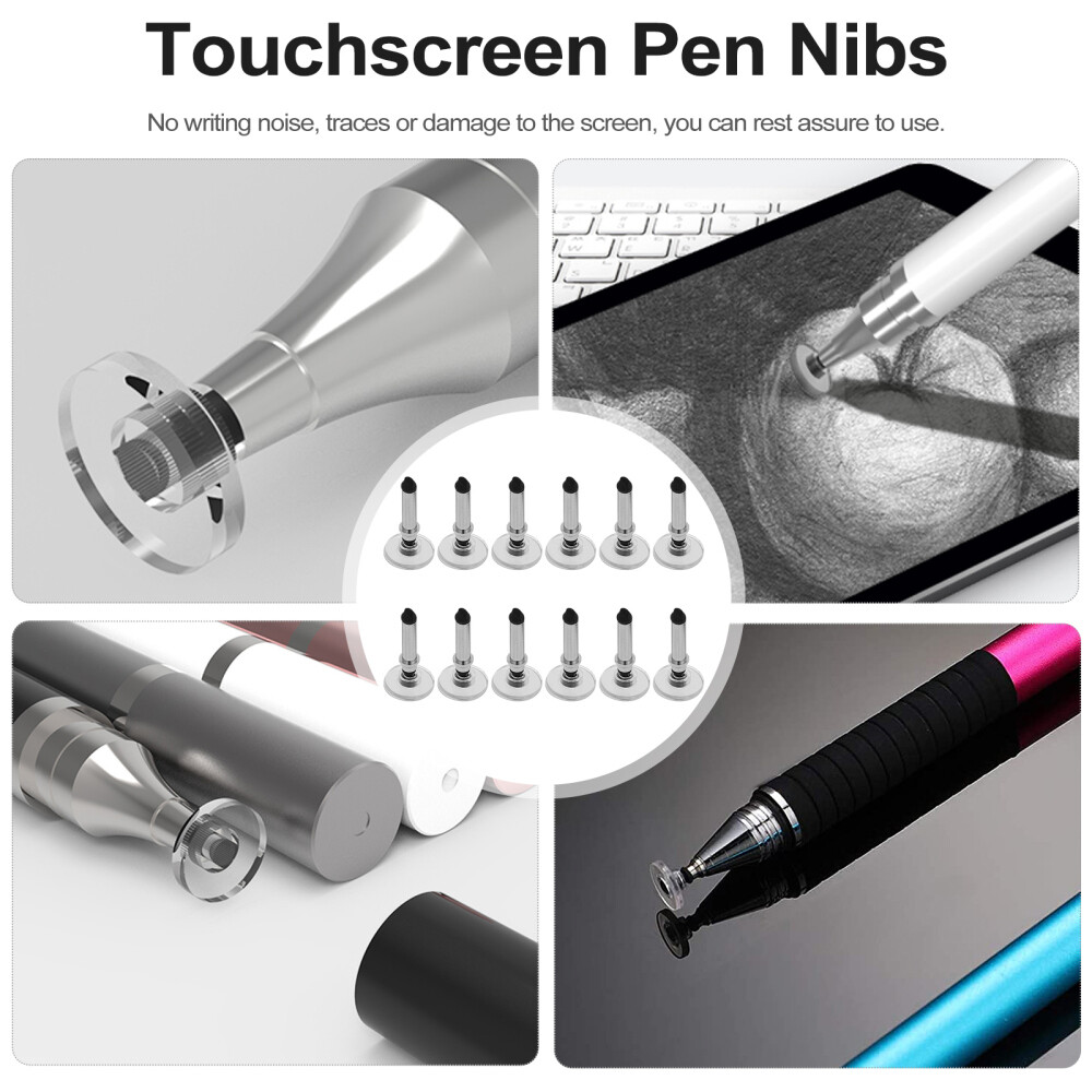 12PCS Stylus Pen Disc Tips Universal Disc Tips for Devices ( )