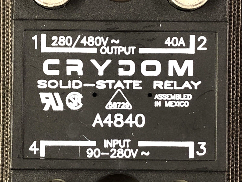 Crydom A4840 Solid State Relay SPST-NO 40A Load 280/480VAC Control 90-280VAC