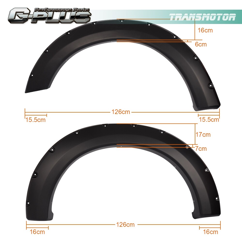 Fender Flares Pocket Rivet Bolt on Style Smooth Fit For Ford F150 2004-2008 4Pcs