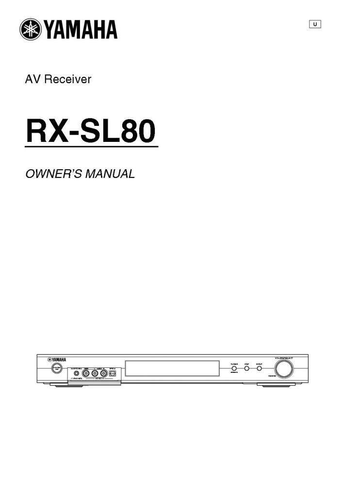 Yamaha RX-SL80 Receiver Owners Manual