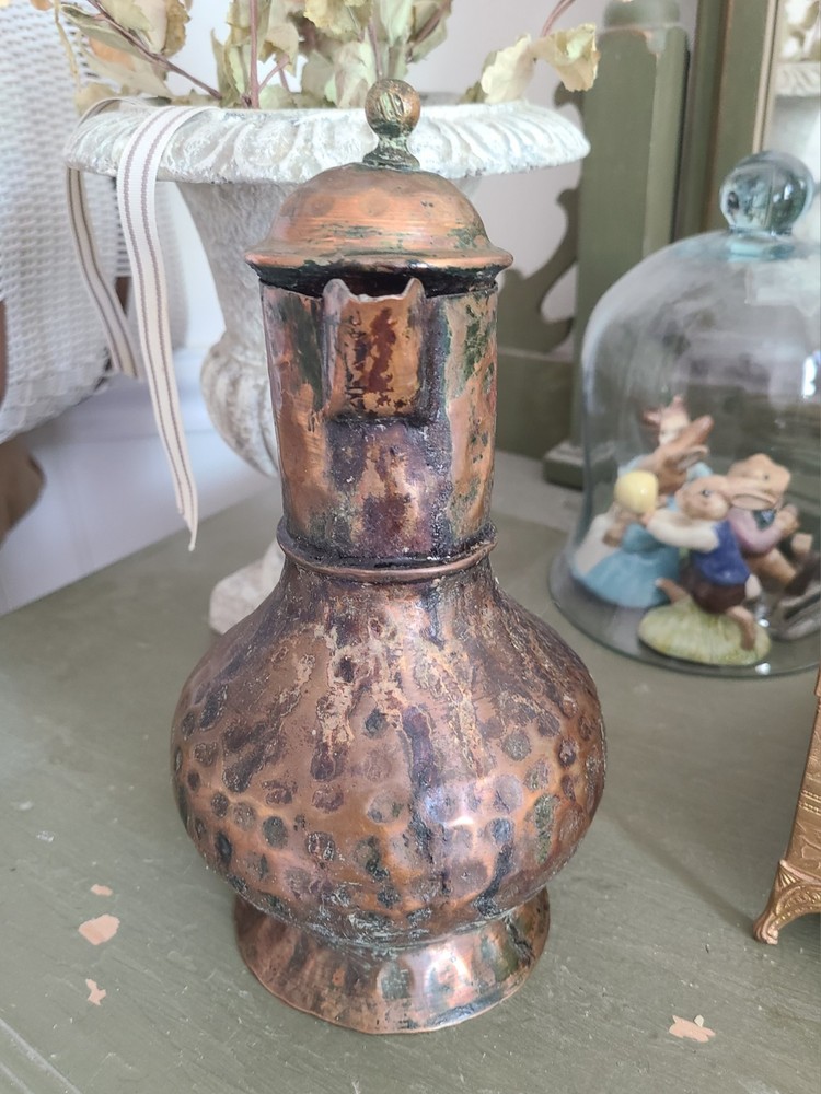 Vintage Middle Eastern Hammered Copper Coffee Pot