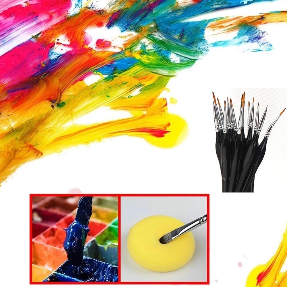 10Pcs/Set Tiny Professional Miniature Fine Detail Brushes Detailing Paint Kit