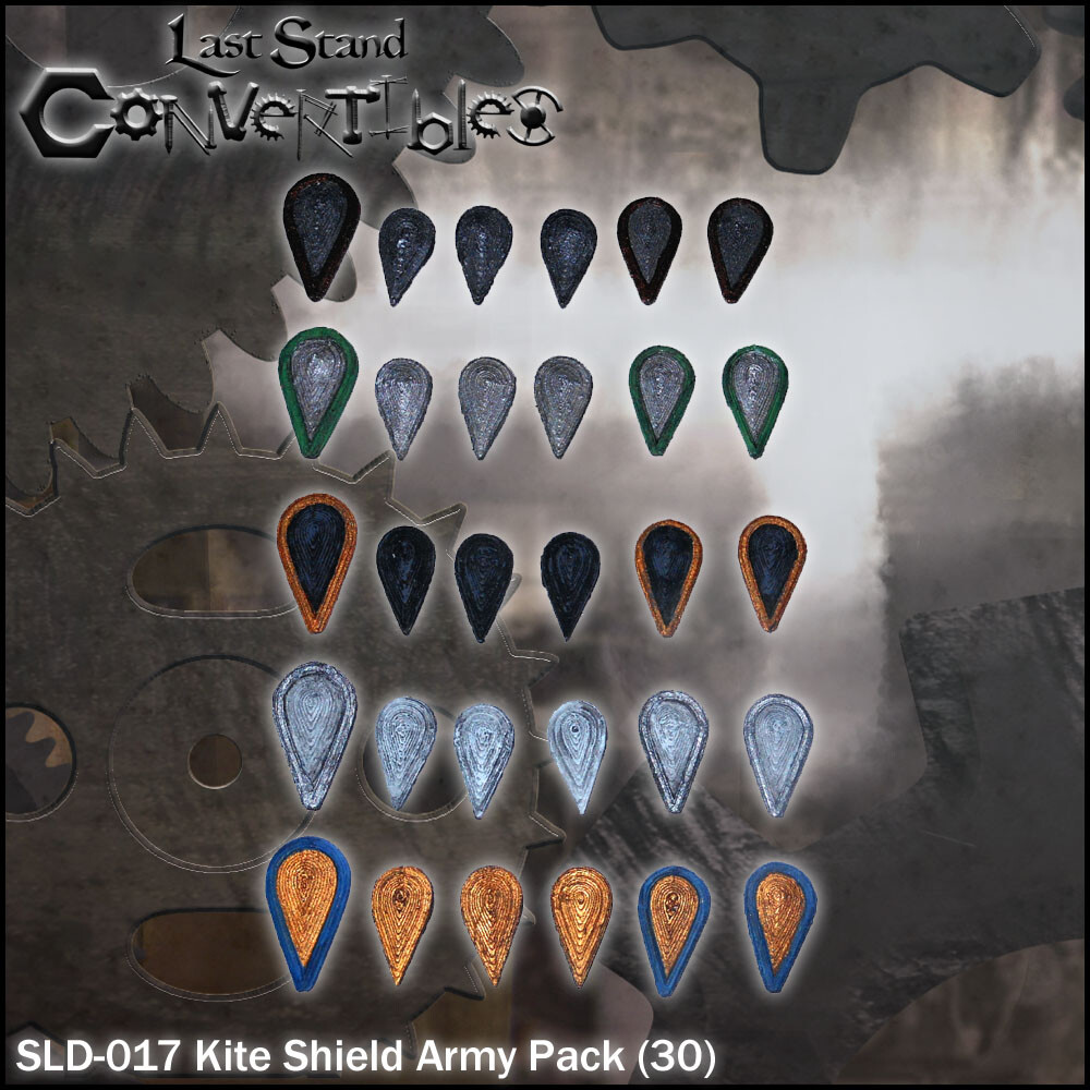 LAST STAND CONVERTIBLES BITS SHIELDS - KITE SHIELD ARMY PACK (30)