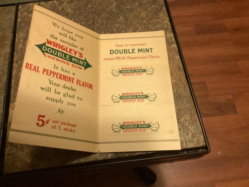 Rare 1920s Wrigley's Double Mint Gum Sample Pack