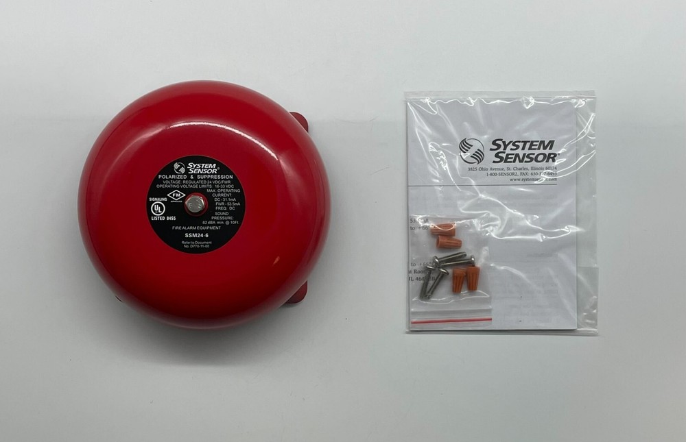 System Sensor SSM24-6 Bell 6", 24VDC, Red - Same Day Shipping (SEALED)