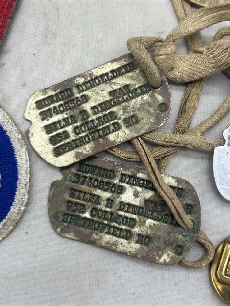 WW2 US Army Amphibious Chemical Decontamination D-Day Veteran Dog Tag Grouping