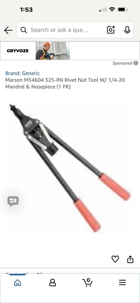 Marson 325-RN Heavy Duty Rivet Nut Tool