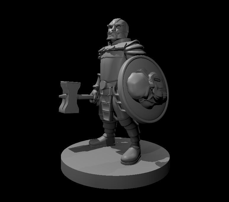 Animated Dwarven Armor Commoner NPC 28mm Scale DND D&D Tabletop Mini