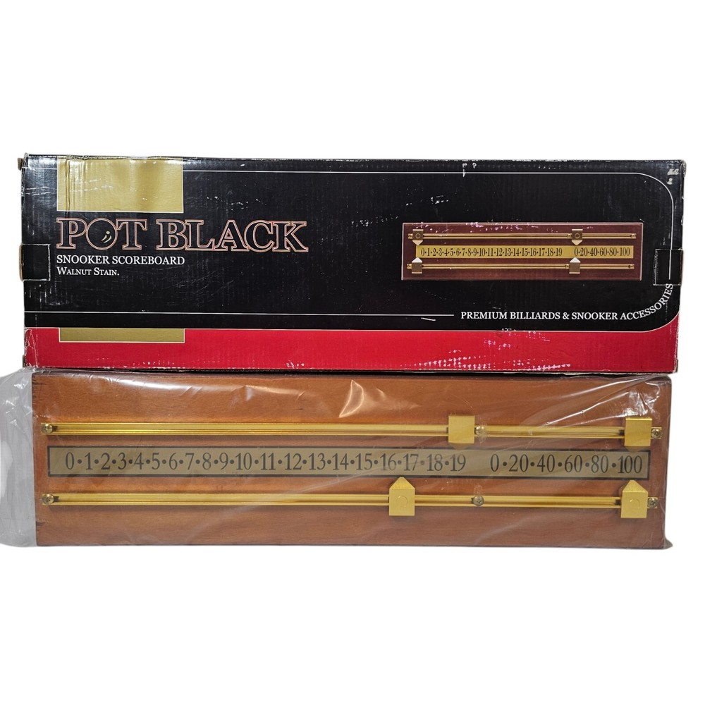 Rectangle Pool Billiard Table Snooker Scoreboard Walnut & Brass Man Cave Gift