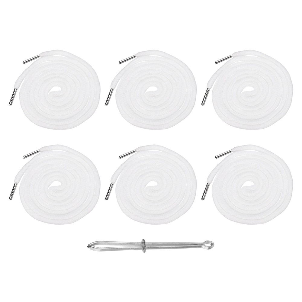 6 Pcs Hoodie Strings Drawstring Cords with Easy Threader (White)