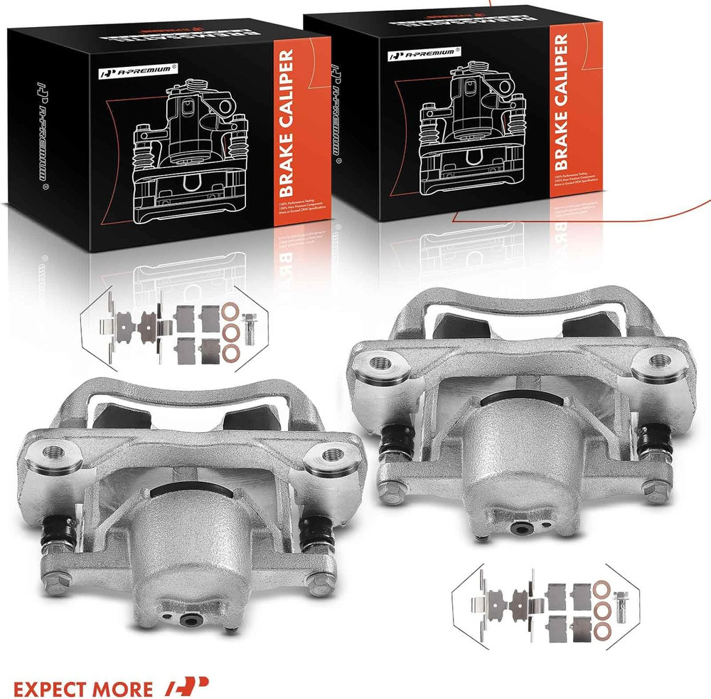 Front Disc Brake Caliper Assembly with Bracket Compatible with Mazda, Lincoln, M