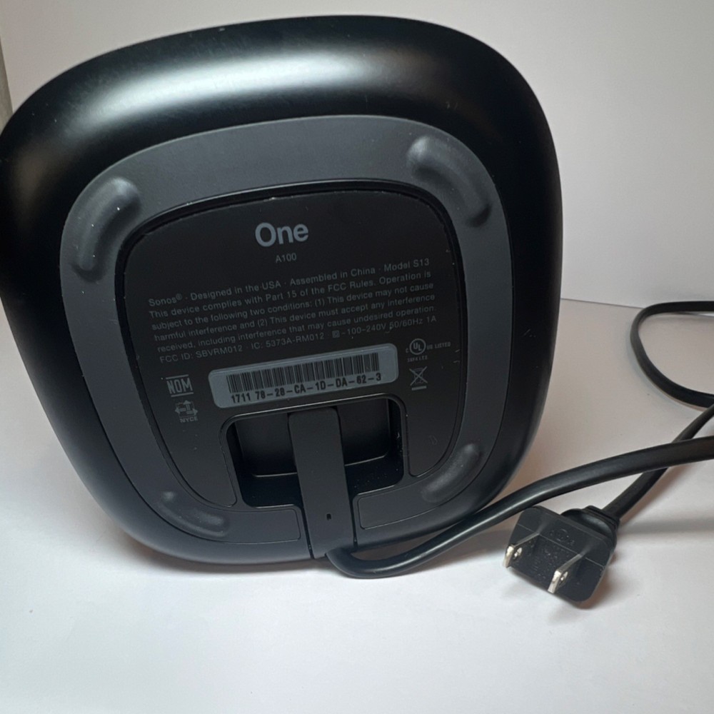 Sonos One Smart Speaker Alexa Compatible Black Touch Control Ethernet