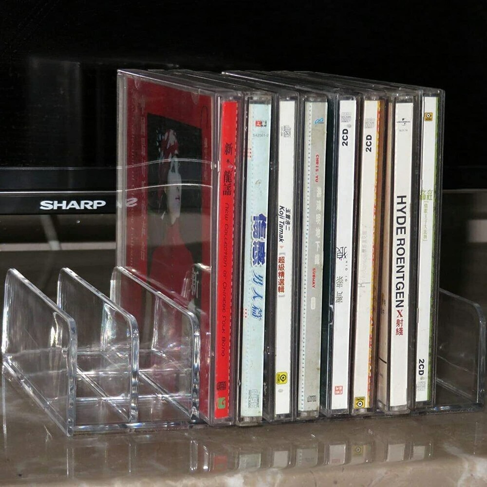 Pmsanzay DVD Storage Box - Clear Acrylic - Stackable and CD Holder,