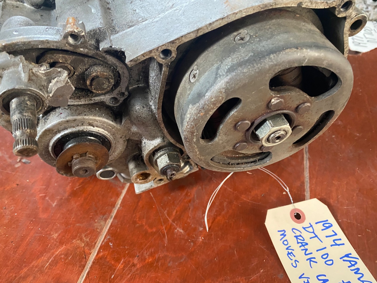 1974 Yamaha DT100 (437 VIN) Engine Bottom End Crank Case Transmission Crankshaft