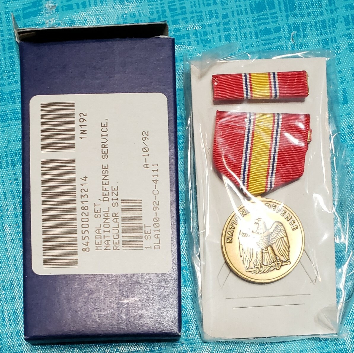 National Defense Service Medal & Ribbon in box