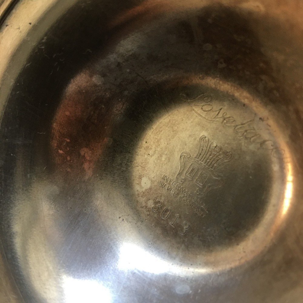 VTG Lovelace International Silver Co 3013 Silverplate Pierced Compote - As is