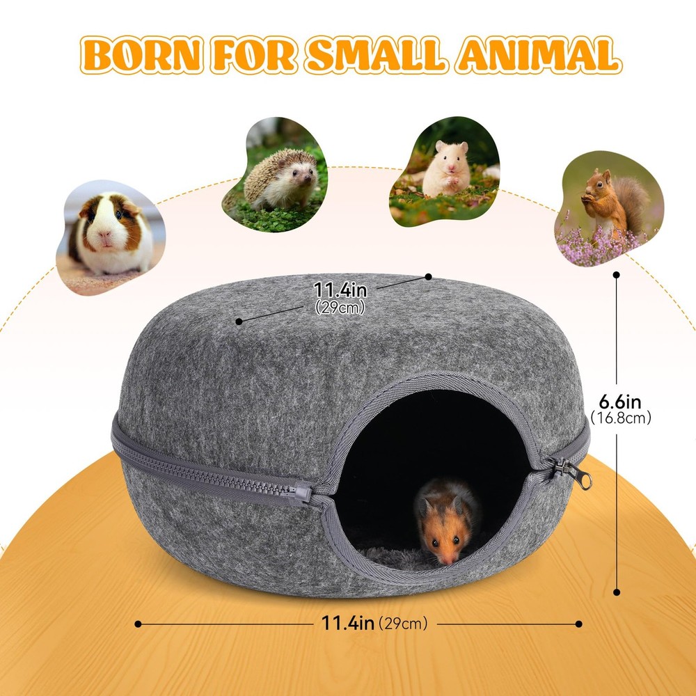 Guinea Pig Hideout 2 Pack, Double Function Guinea Pig Bed with 3 Soft Cushion...