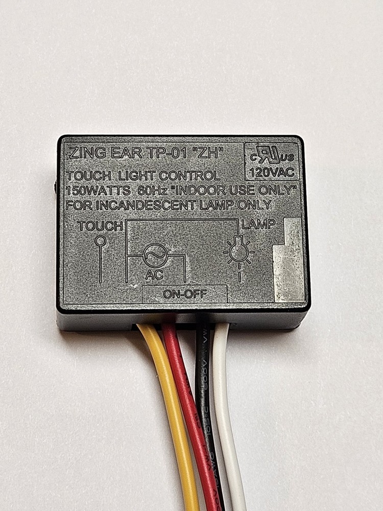 On-Off Touch Sensitive Lamp Control Switch Zing Ear NEW 40124JB