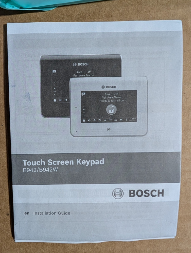 Bosch B942 Touchscreen Intrusion LCD Keypad Black *New, Open Box*
