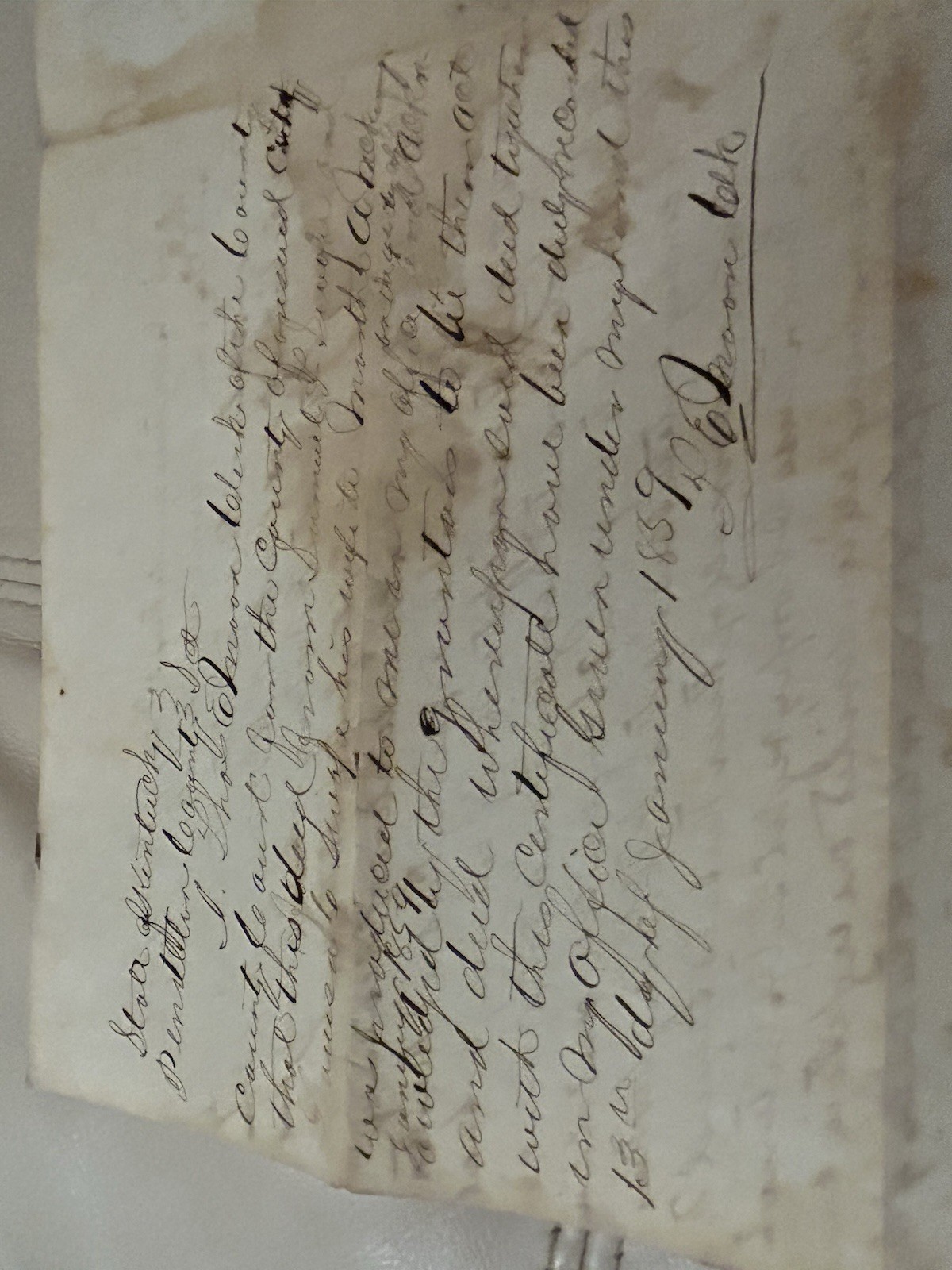 1859 Indenture Kentucky Antique Signed Document