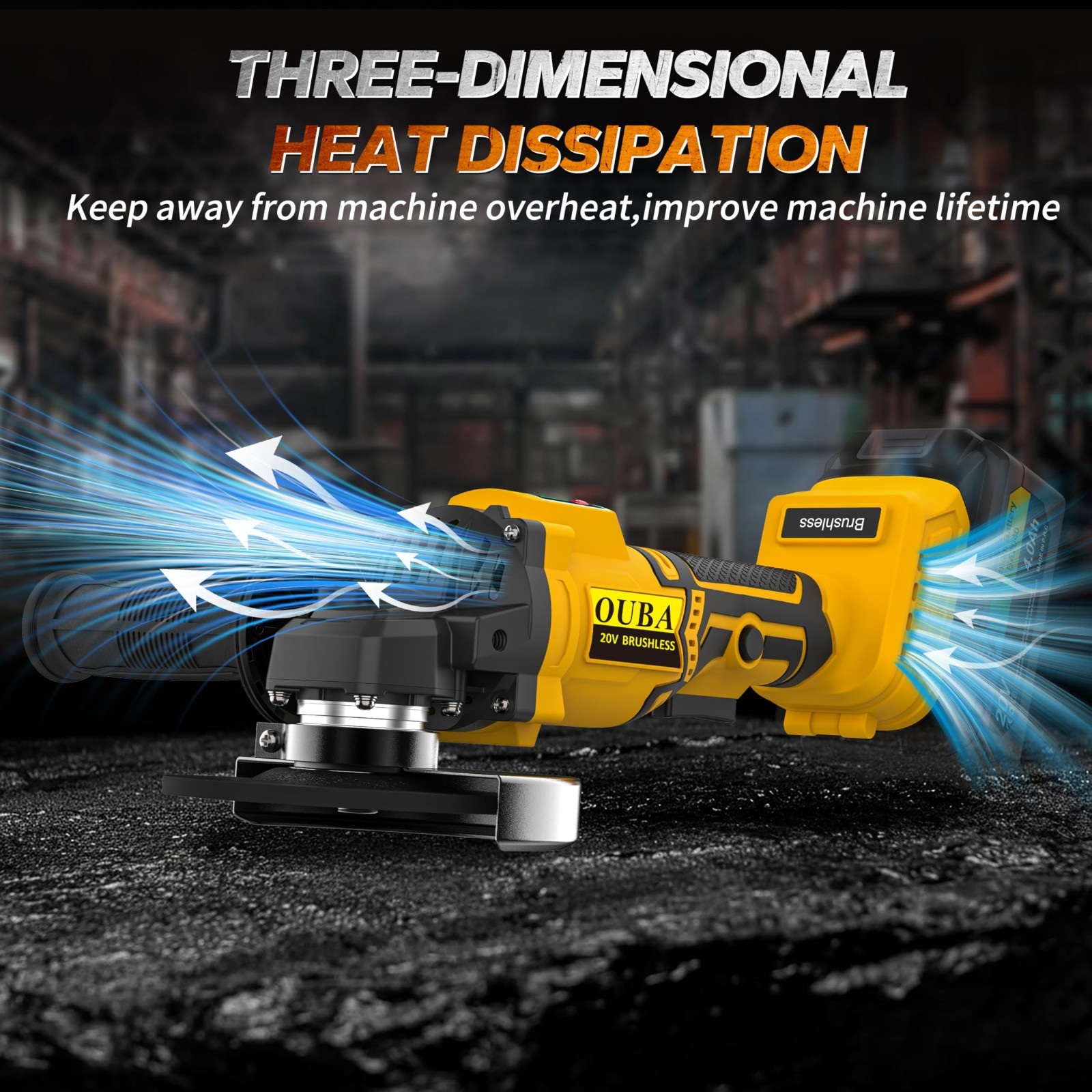 Cordless Angle Grinder Compatible Dewalt 20V MAX Battery 4-1/2" to 5" Brushless