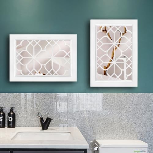 Set of 2 Rectangular Wall Mirror,Gorgeous Rustic 11x15 inch - 2 PCS White