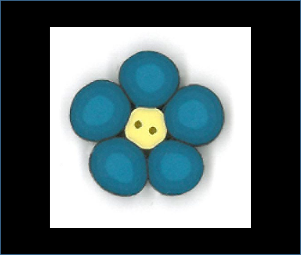Just Another Button Company - Blue Flower - 2222 - 2 Sizes