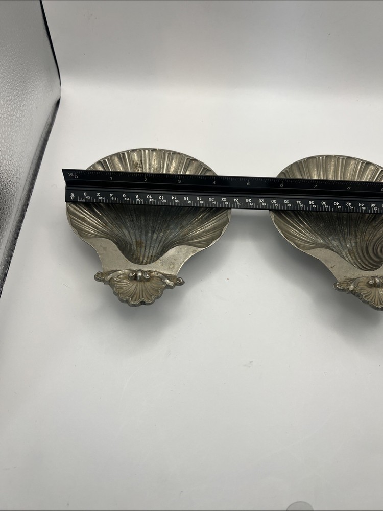 2 MCM Sheffield England Reproduction Of Design 1700-1800 Silver Plt. Clam Shell