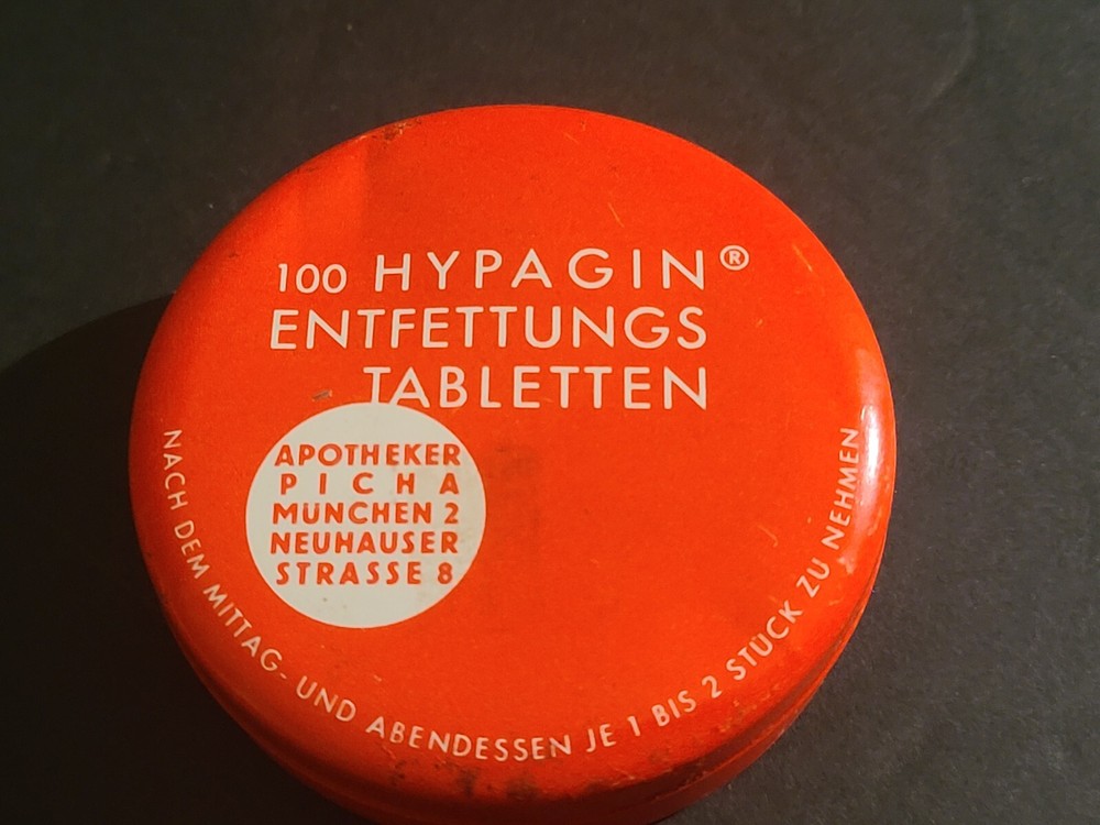 Vintgae Hypagen Tabletten EMPTY German Tin Can