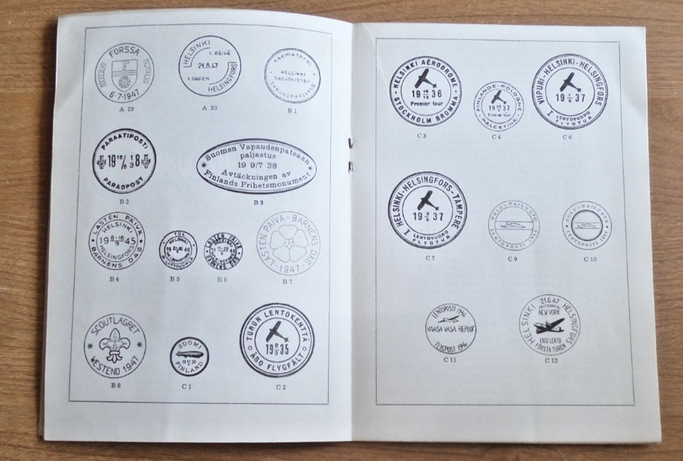 Finland postal cancellations booklet special & first day 1947 Kalle Varnas