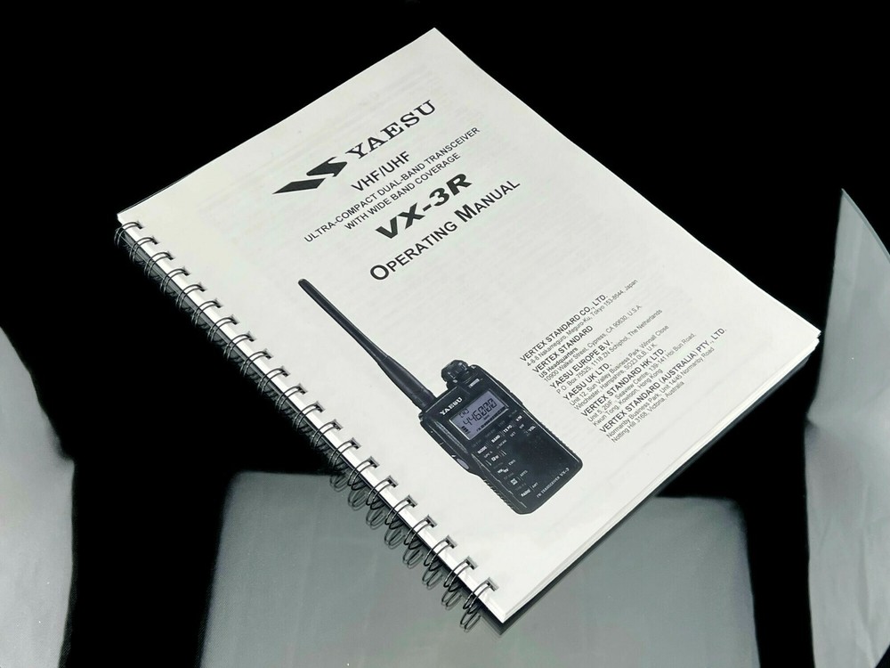 Yaesu VX-3R Instruction Manual Operating Guide Coil Bound