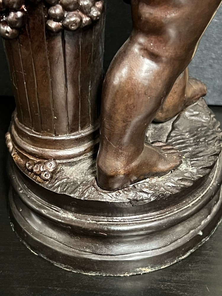 Vintage BRONZE CHERUB STATUE