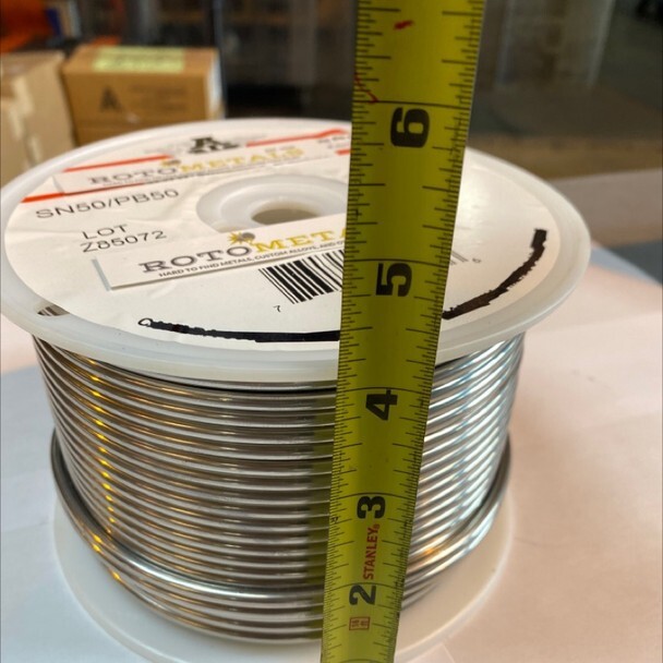 50/50 Tin / Lead 1/8"Diam Solid Wire Solder 25 Pound Spool