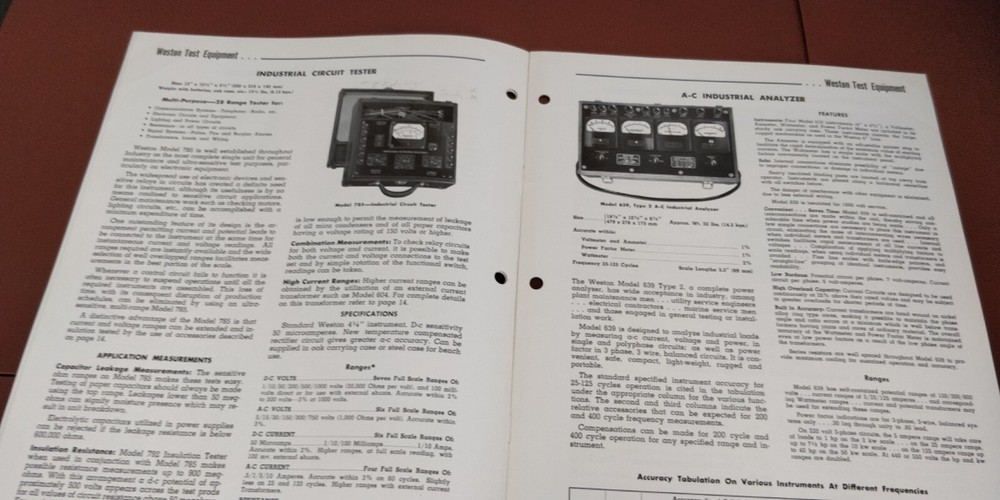 1955 Weston ~ Instruments Catalog R-36-A