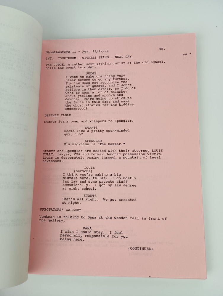Ghostbusters II Script - 1988 Pink & Blue Revision