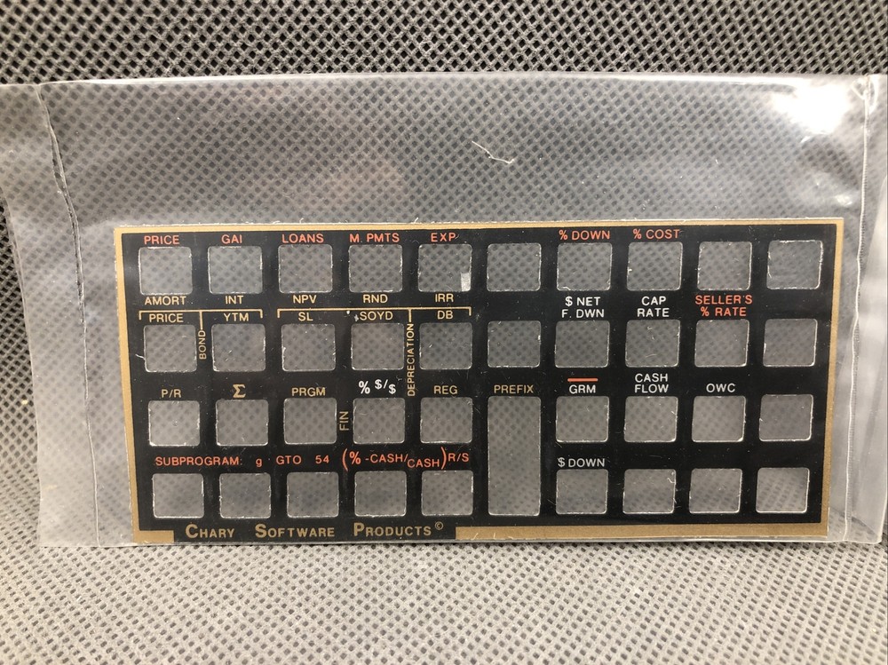 HP-12C Chary CFA Overlay