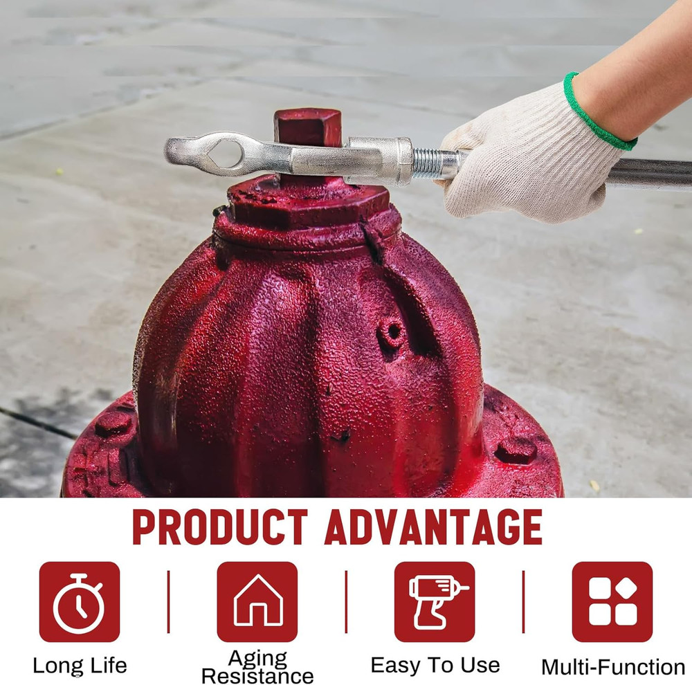 2 Pcs Fire Hydrant Wrench Adjustable, 1-1/2 to 3 20 Inch Multifunctional Hydrant