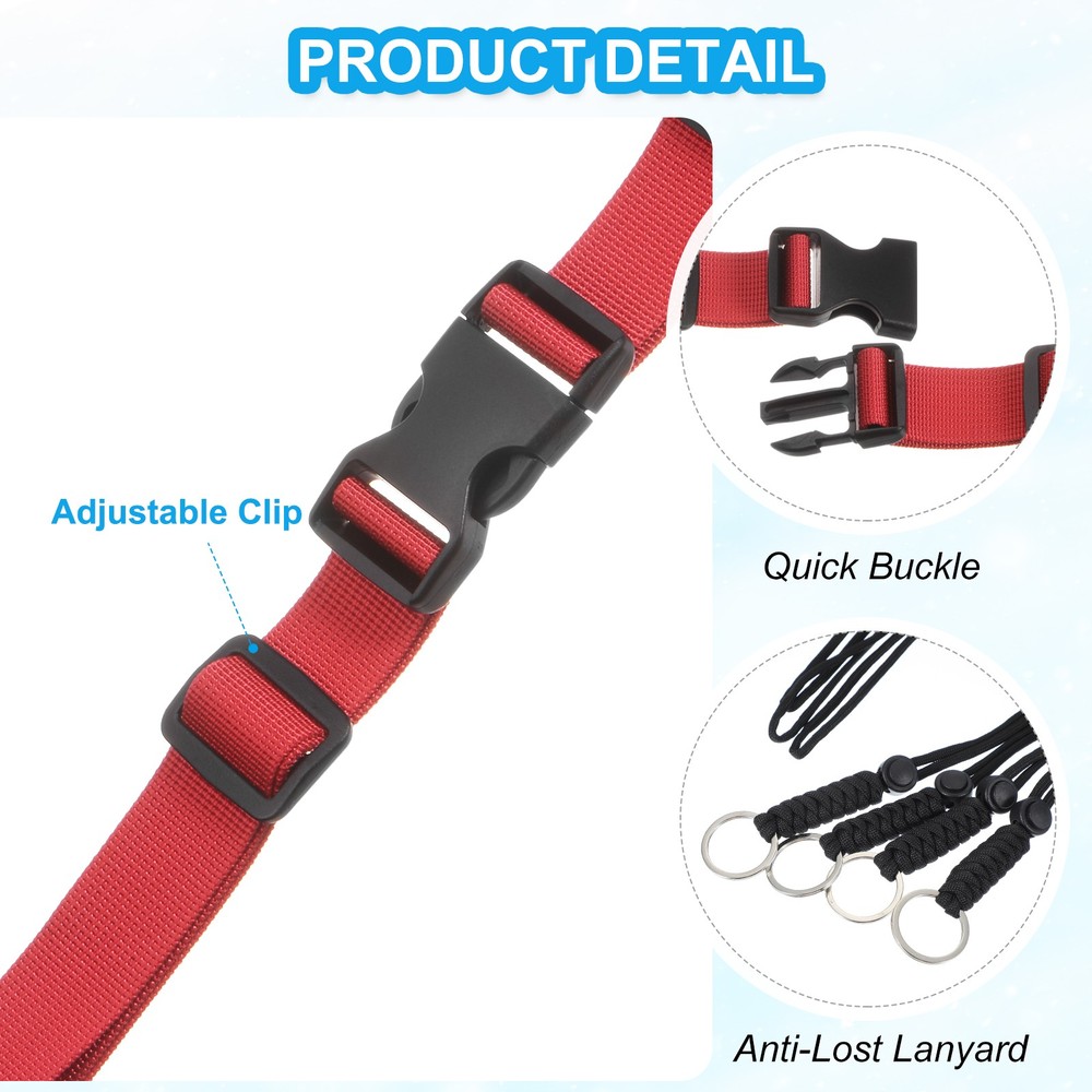 2 Pcs Backpack Chest Strap Set Strap with Anti-lost Lanyard Red