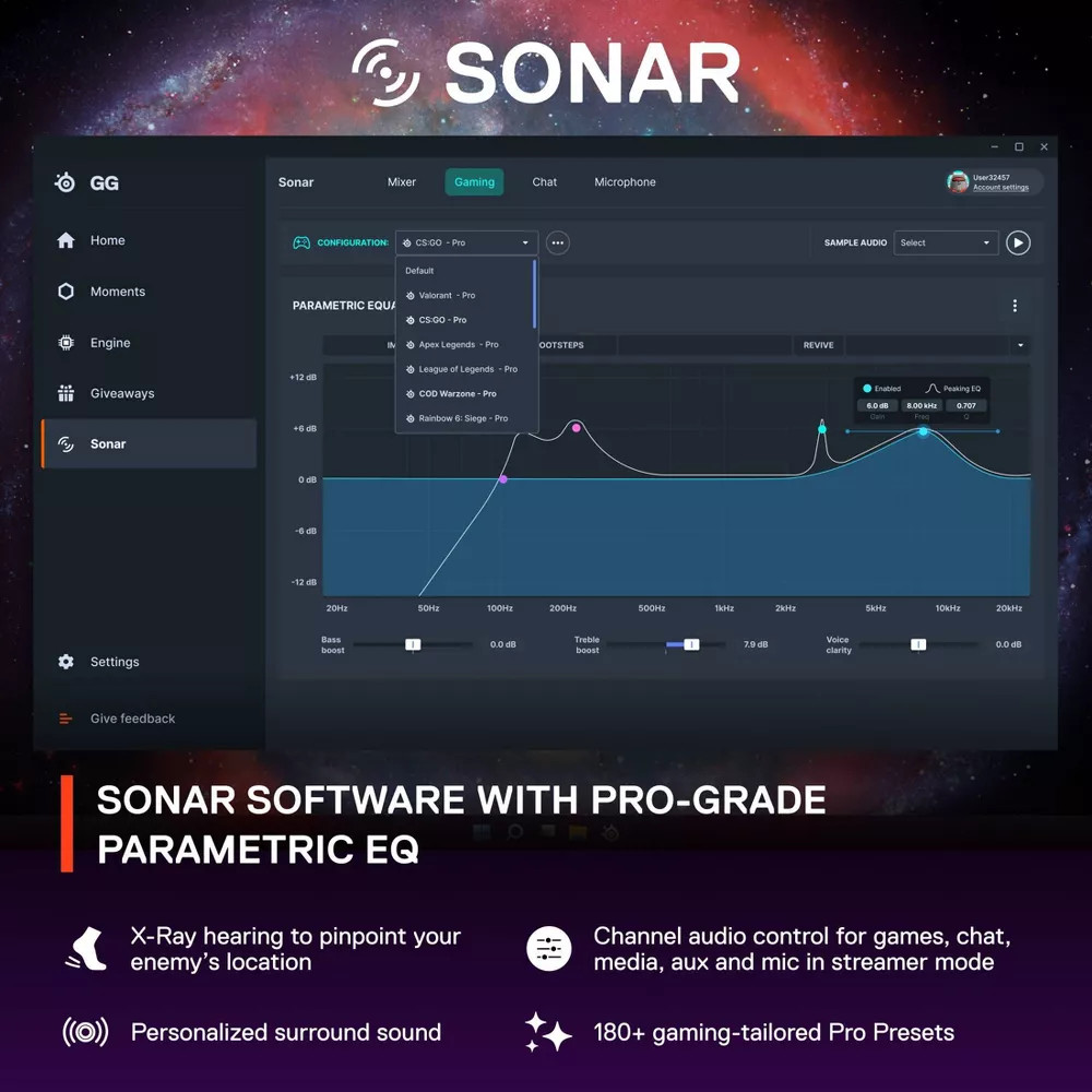 SteelSeries Exclusive Nova 7 Headset w/ Booster Pack USB-C Bluetooth Excellent