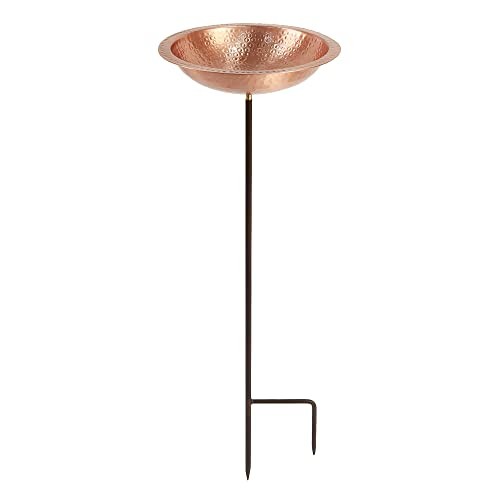 Achla Designs Hammered Solid Staked Birdbath Satin Copper